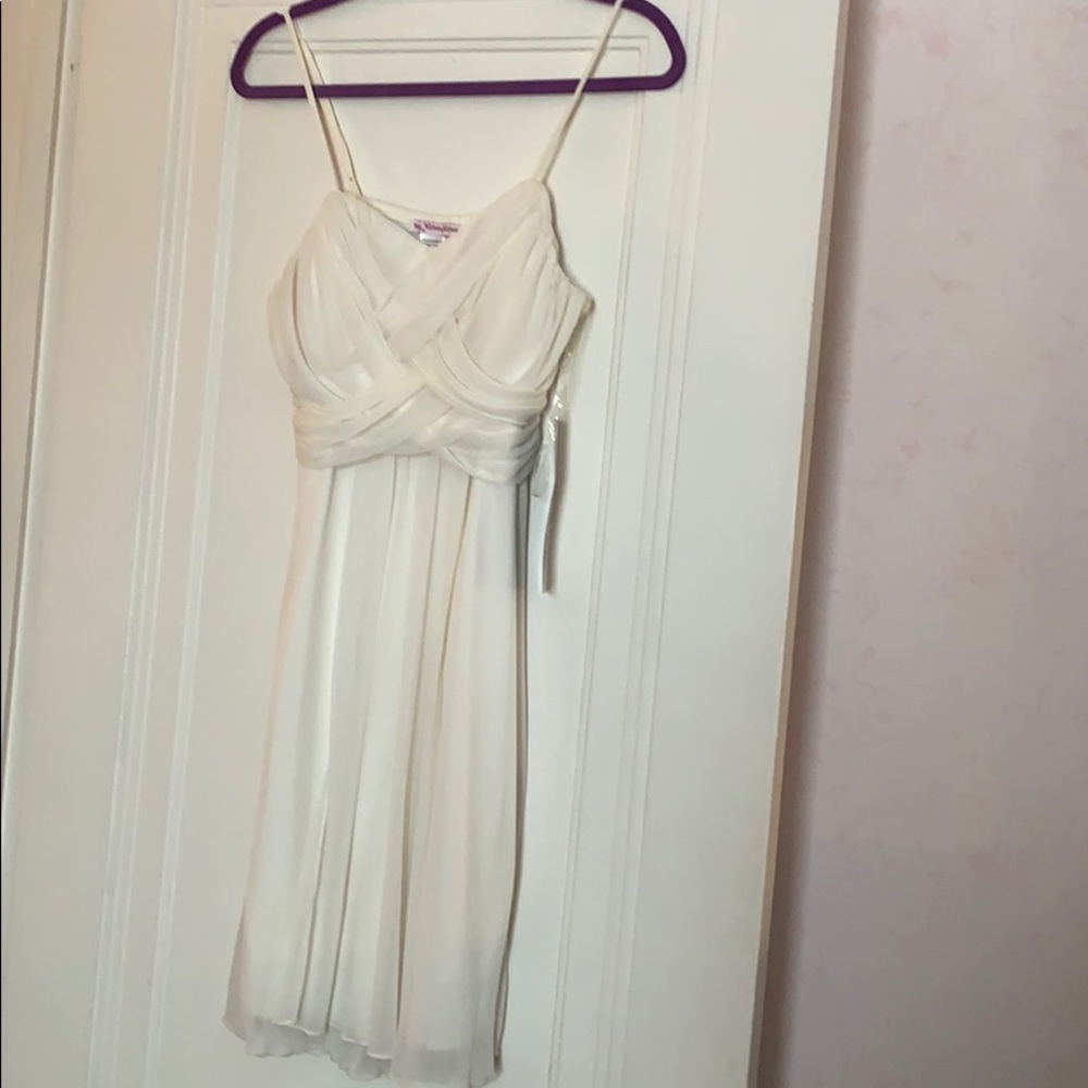 cream colored dress